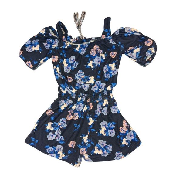 One Step Up | Blue Floral Romper, Size Small(4) - Picture 2 of 3